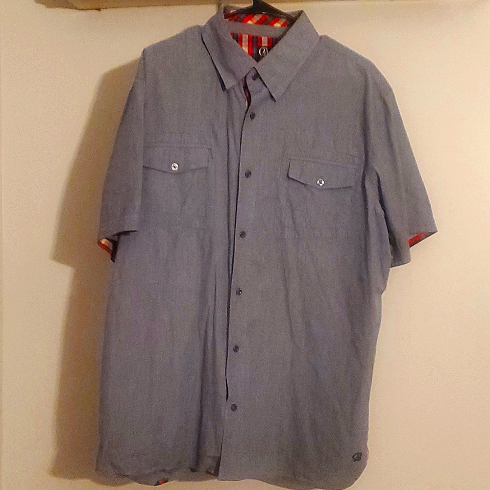Cavi 3xl Blue button-down short sleve shirt